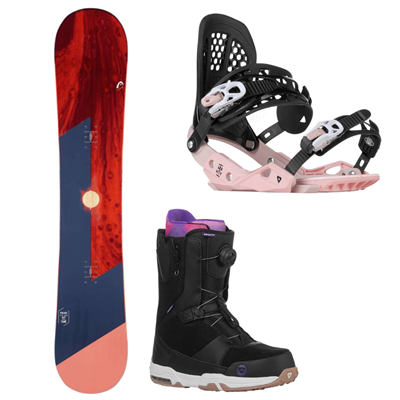SET Scarponi da snowboard Gravity Sage Atop Heel Lock nero/viola + snowboard Head Pride 2.0 + attacchi Gravity G2 Lady Nero/Rosa